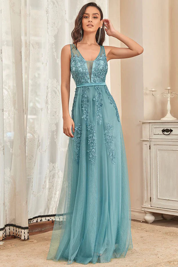 A-Line Floor Length Tulle Dress CM0188