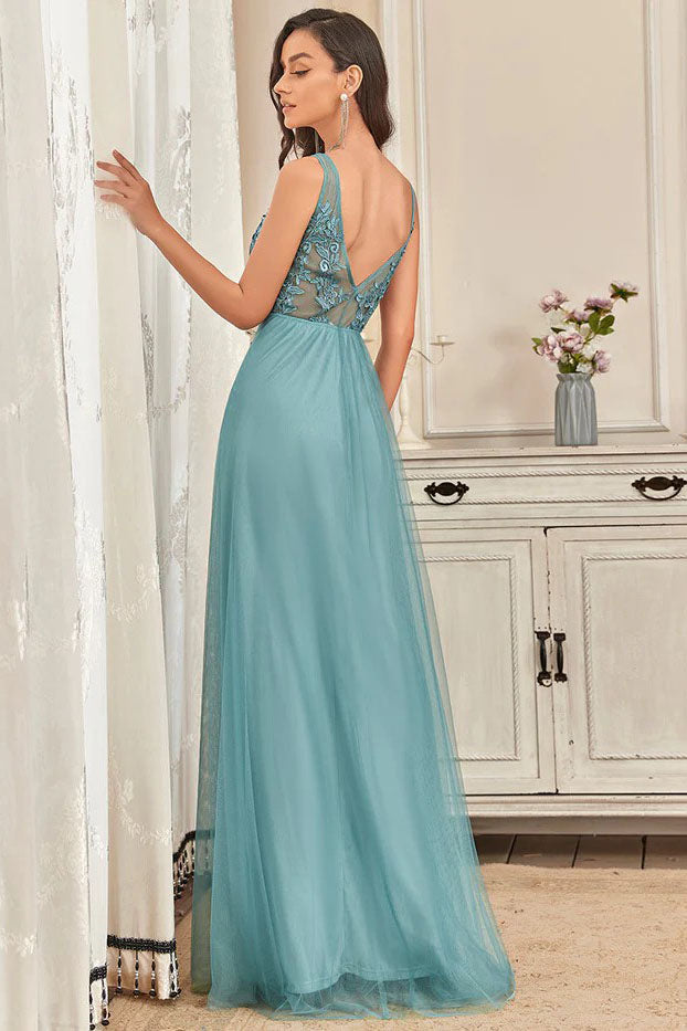 A-Line Floor Length Tulle Dress CM0188