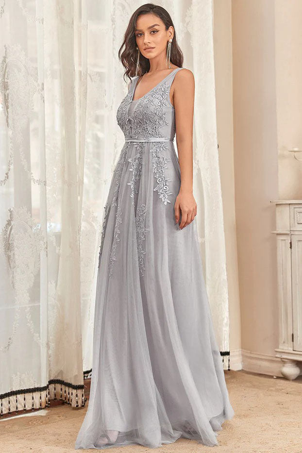 A-Line Floor Length Tulle Dress CM0188