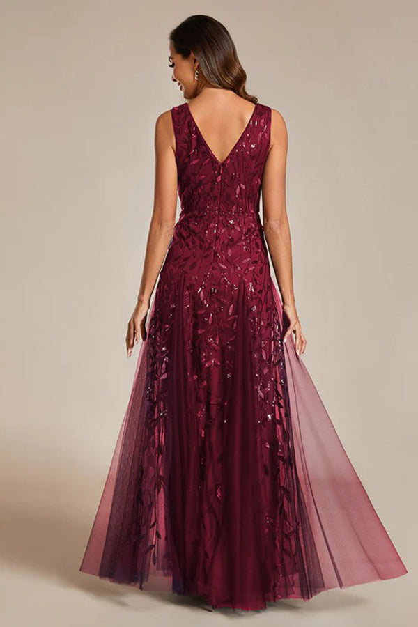 A-Line Floor Length Glitter Dress CM0191