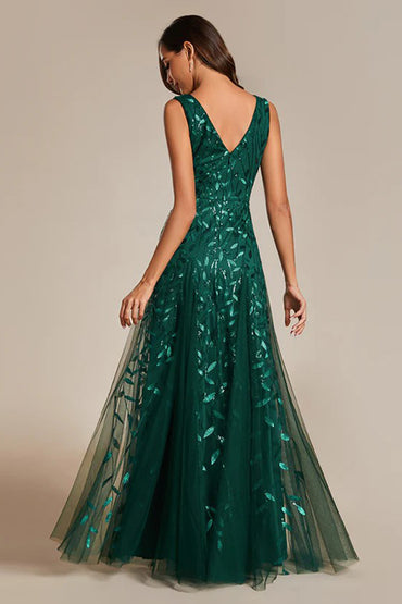 A-Line Floor Length Glitter Dress CM0191