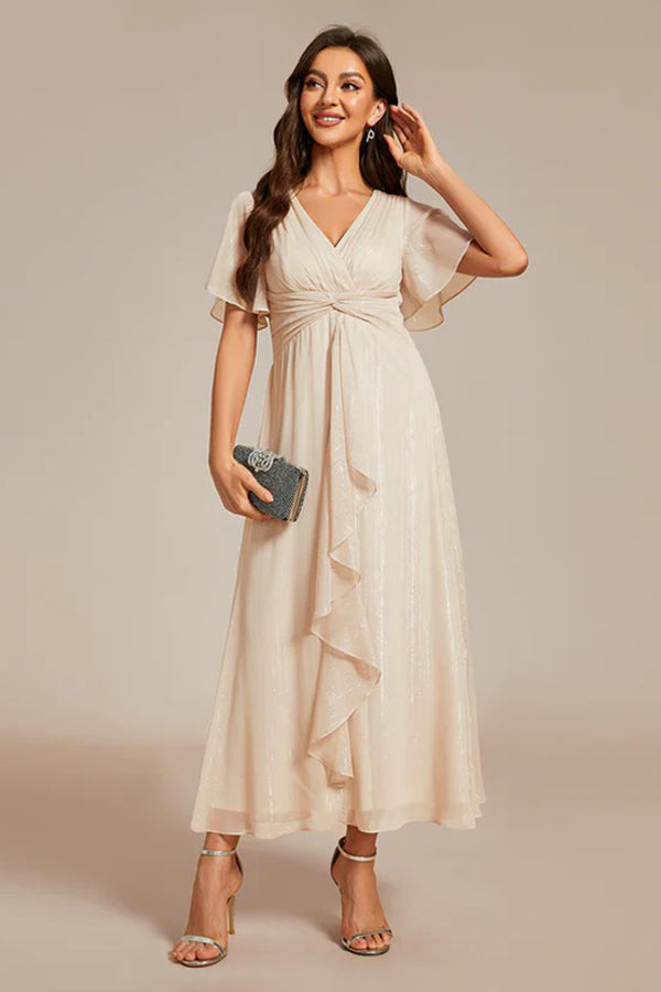 A-Line Tea Length Soft Yarn Dress CM0193