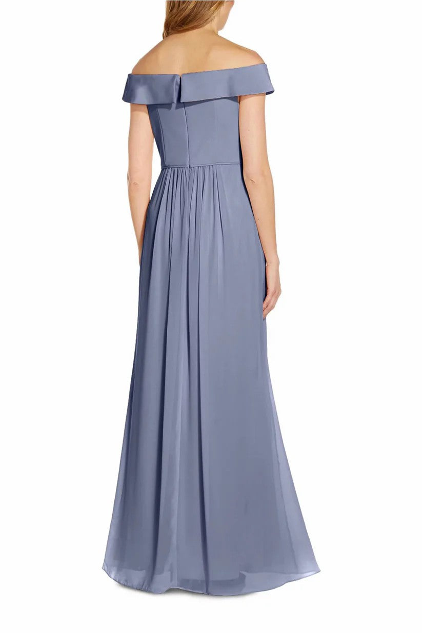 A-Line Floor Length Crepe Chiffon Dress CM0199