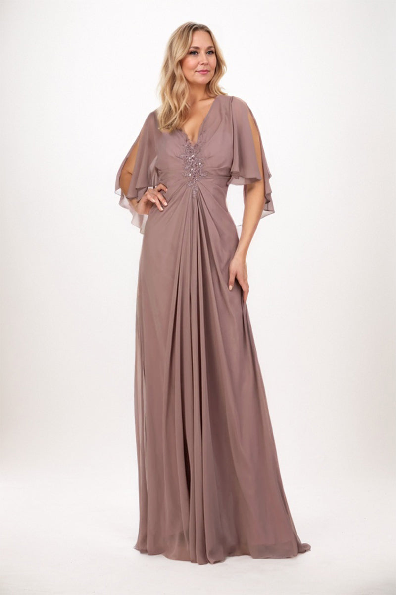 A-Line Maxi Chiffon Mother Dress CM0248