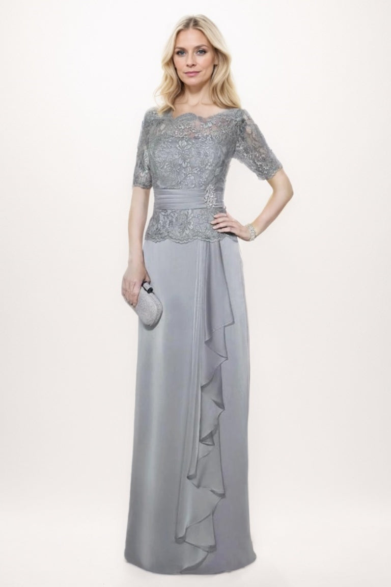 A-Line Maxi Chiffon Mother Of The Bride Dress CM0276