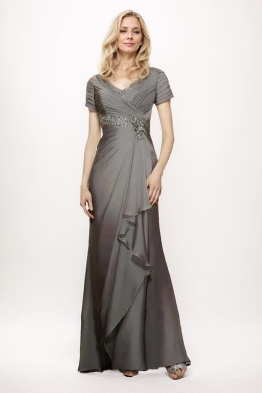 Sheath-Column Maxi Chiffon Mother Of The Bride Dress CM0277