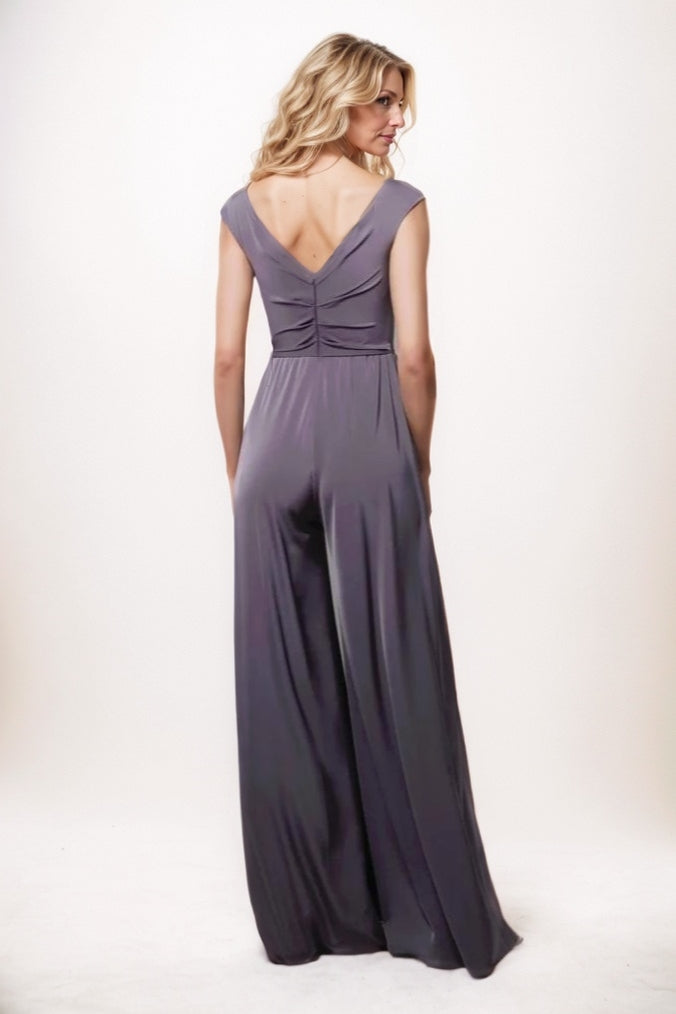 Jumpsuit Maxi Luxe Satin Mother Of The Bride Dress CM0278