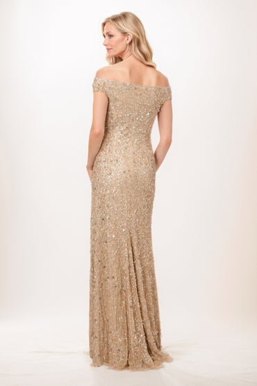 Sheath-Column Maxi Sequined Mother Of The Bride Dress CM0285