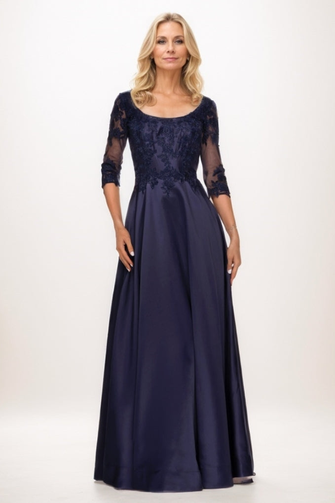 A-Line Maxi Satin Mother Of The Bride Dress CM0299