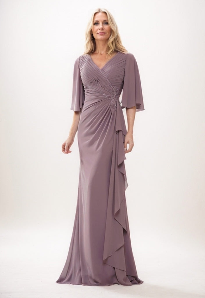 Trumpet-Mermaid Maxi Chiffon Mother Of The Bride Dress CM0310