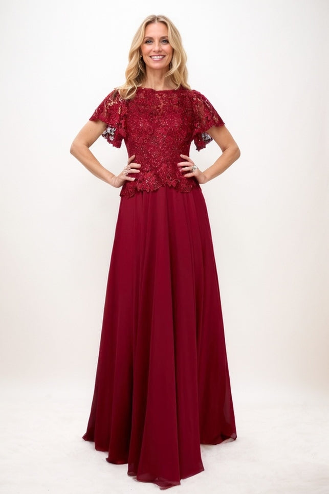 A-Line Maxi Chiffon Mother Of The Bride Dress CM0323