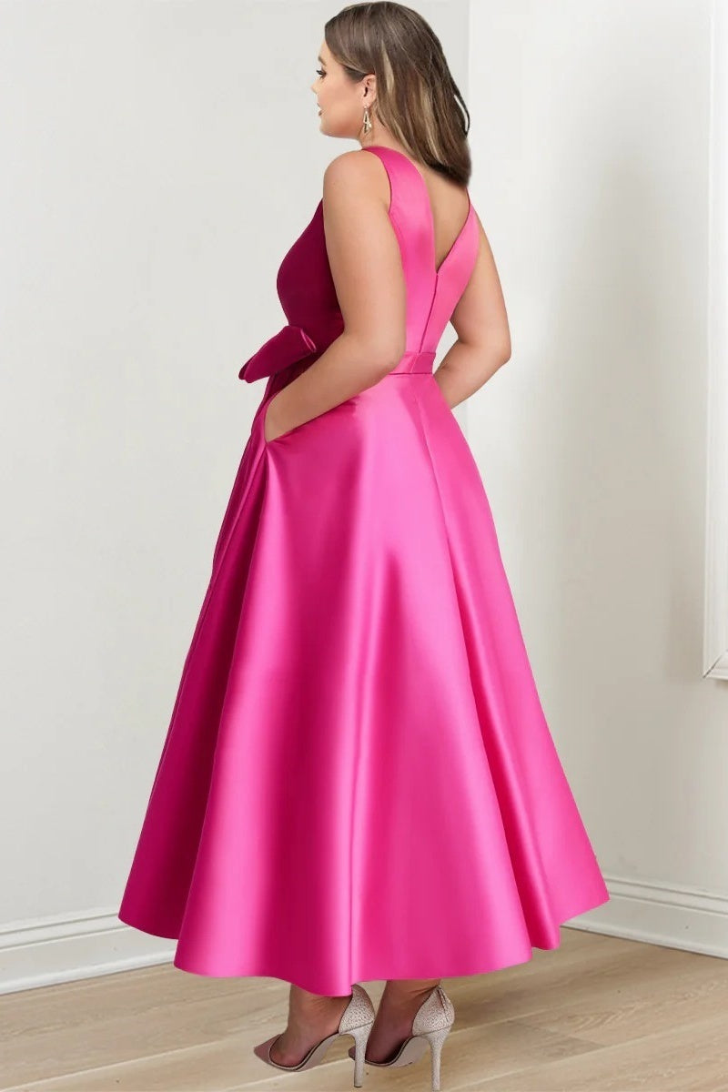 V Neck Sleeveless Ankle-Length Mother Of The Bride Dresses CM0331