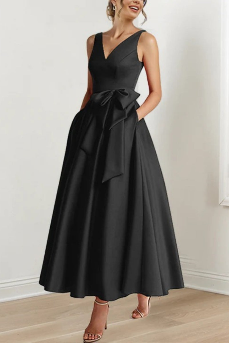 V Neck Sleeveless Ankle-Length Mother Of The Bride Dresses CM0331