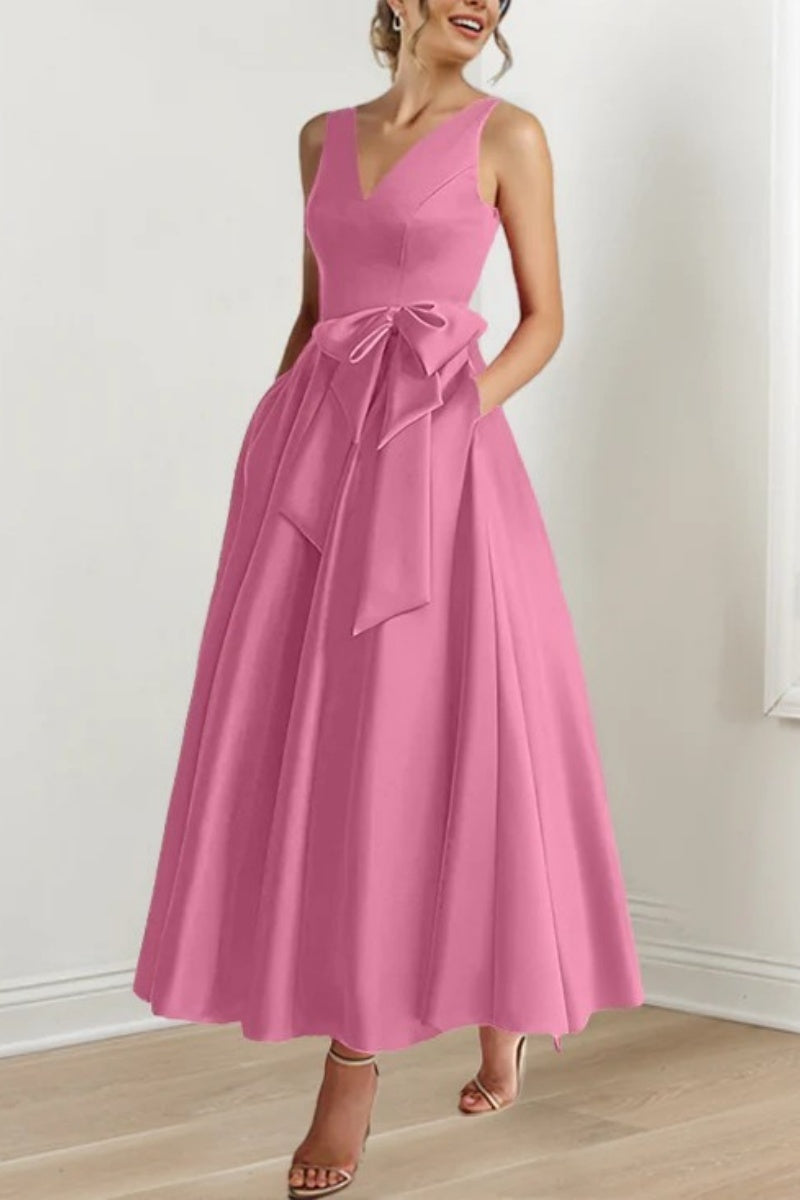 V Neck Sleeveless Ankle-Length Mother Of The Bride Dresses CM0331