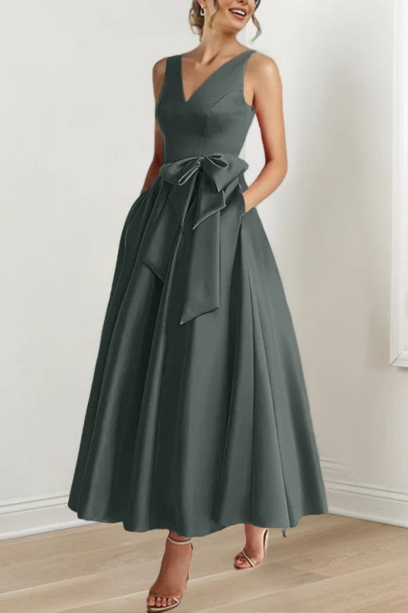 V Neck Sleeveless Ankle-Length Mother Of The Bride Dresses CM0331