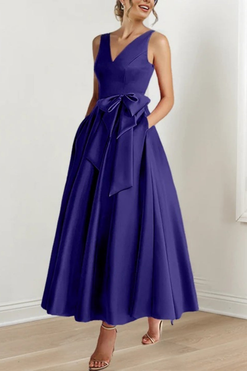 V Neck Sleeveless Ankle-Length Mother Of The Bride Dresses CM0331