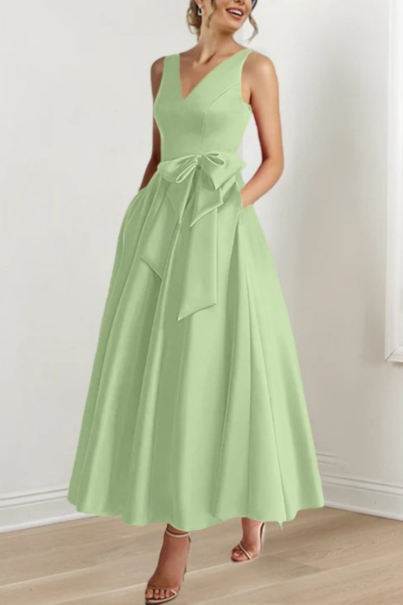 V Neck Sleeveless Ankle-Length Mother Of The Bride Dresses CM0331