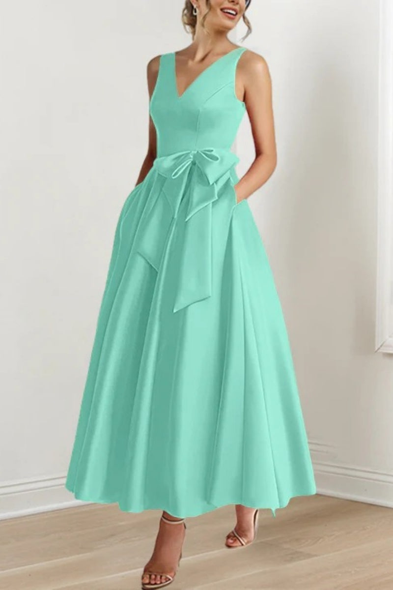 V Neck Sleeveless Ankle-Length Mother Of The Bride Dresses CM0331