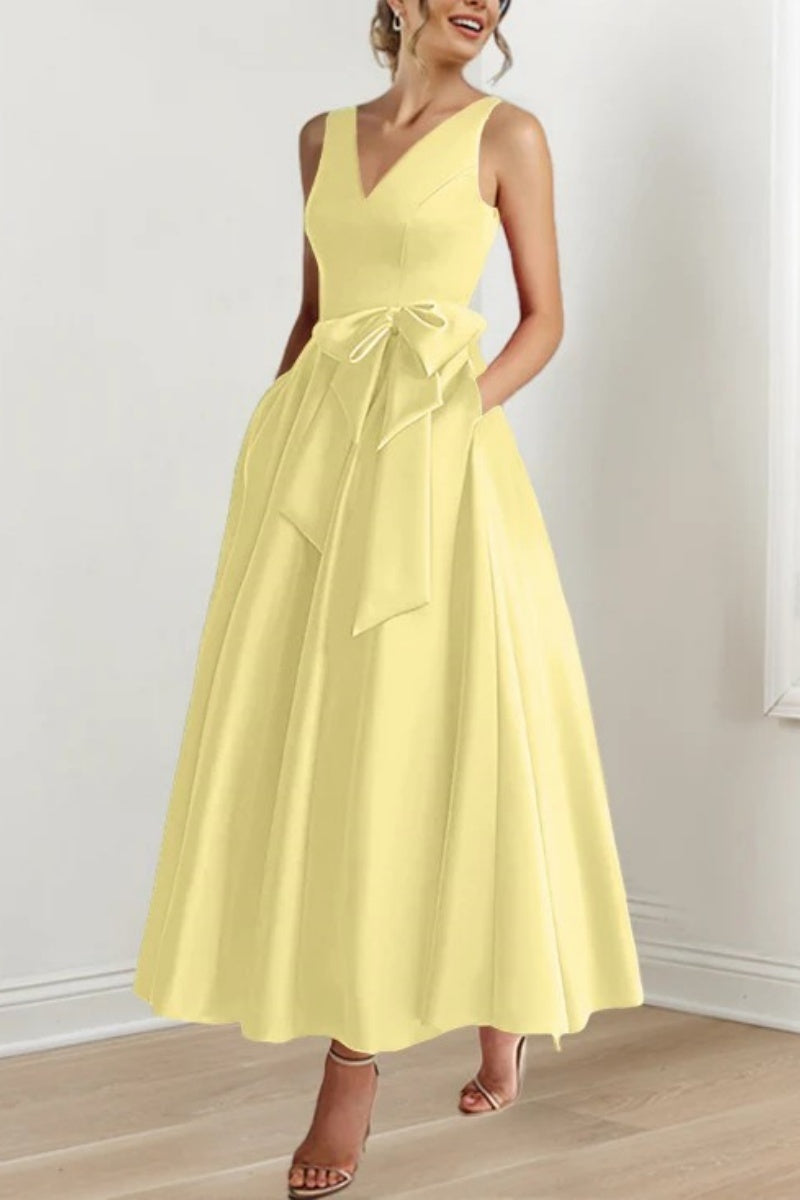 V Neck Sleeveless Ankle-Length Mother Of The Bride Dresses CM0331