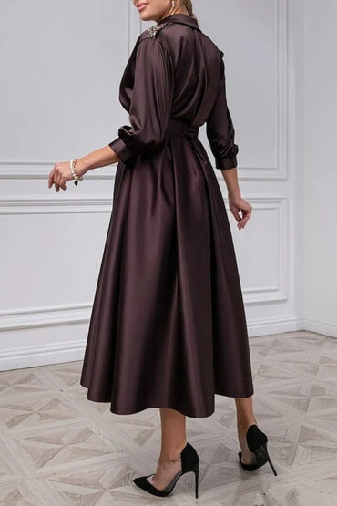 A Line Princess V Neck 3/4 Sleeves Mother Of The Bride Dresses CM0360