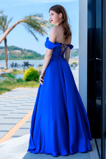 A-Line Floor Length Forged Chiffon Prom Dress CS0485