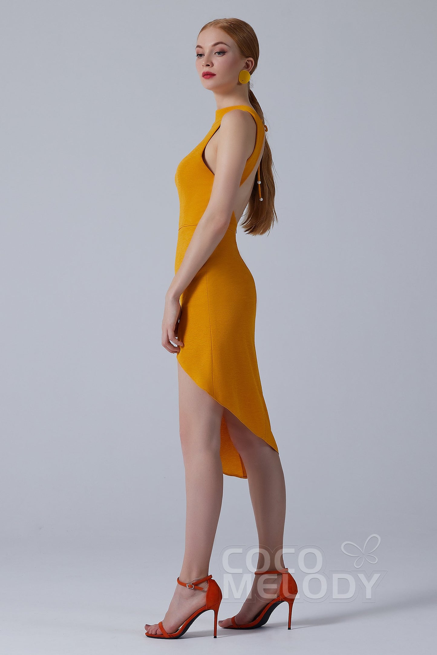 Asymmetrical Short-Mini Twisted Silk Fabric Dress CS0209