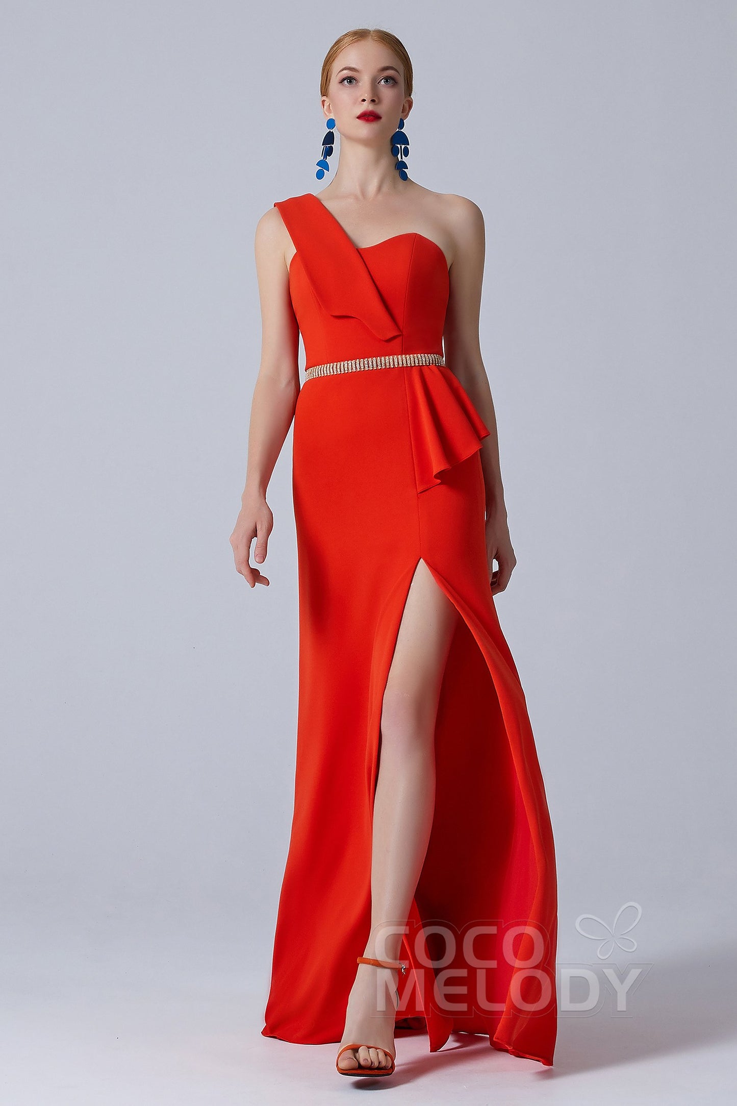 Sheath-Column Floor Length Twisted Silk Fabric Dress CS0215