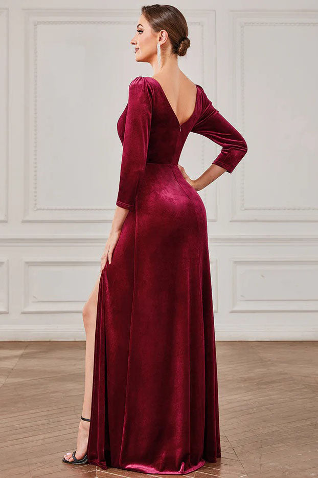 Sheath-Column Floor Length Velvet Dress CS0382