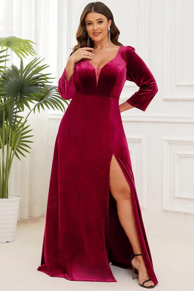 Sheath-Column Floor Length Velvet Dress CS0382