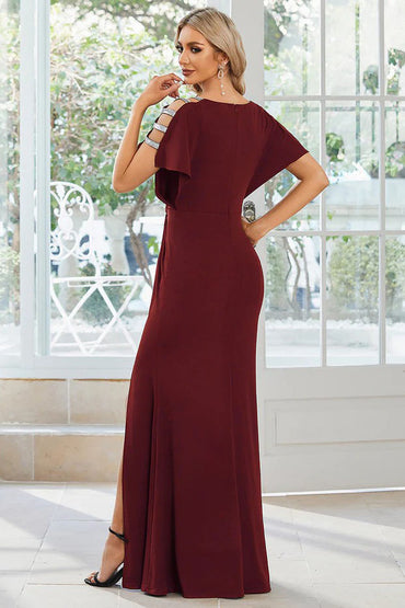 Sheath-Column Floor Length Knitted Fabric Dress CS0386