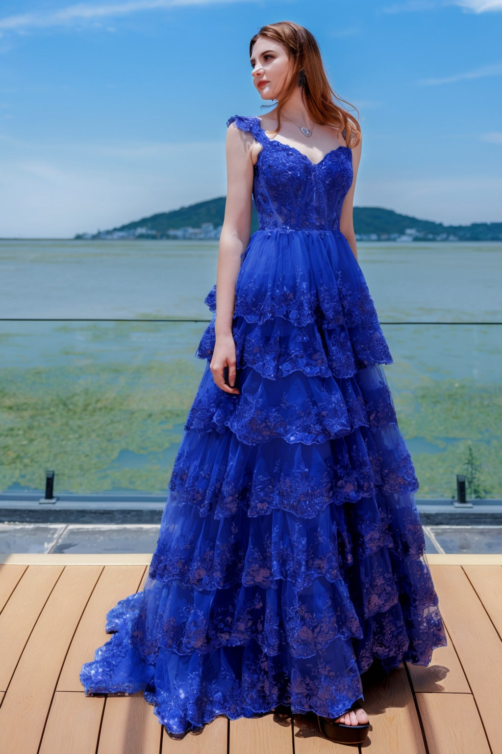 Ball Gown Sweep-Brush Train Tulle Prom Dress CS0481