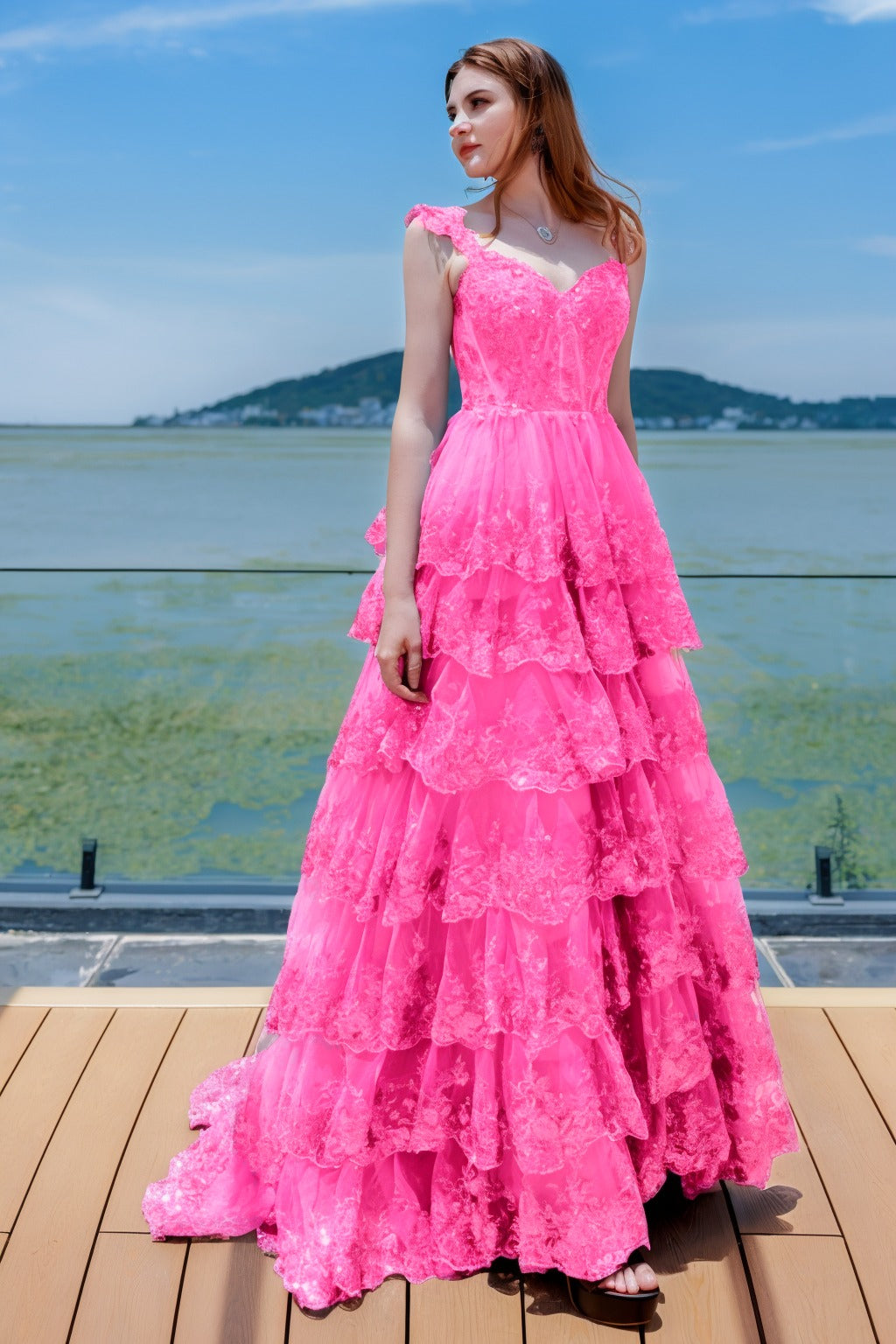 Ball Gown Sweep-Brush Train Tulle Prom Dress CS0481