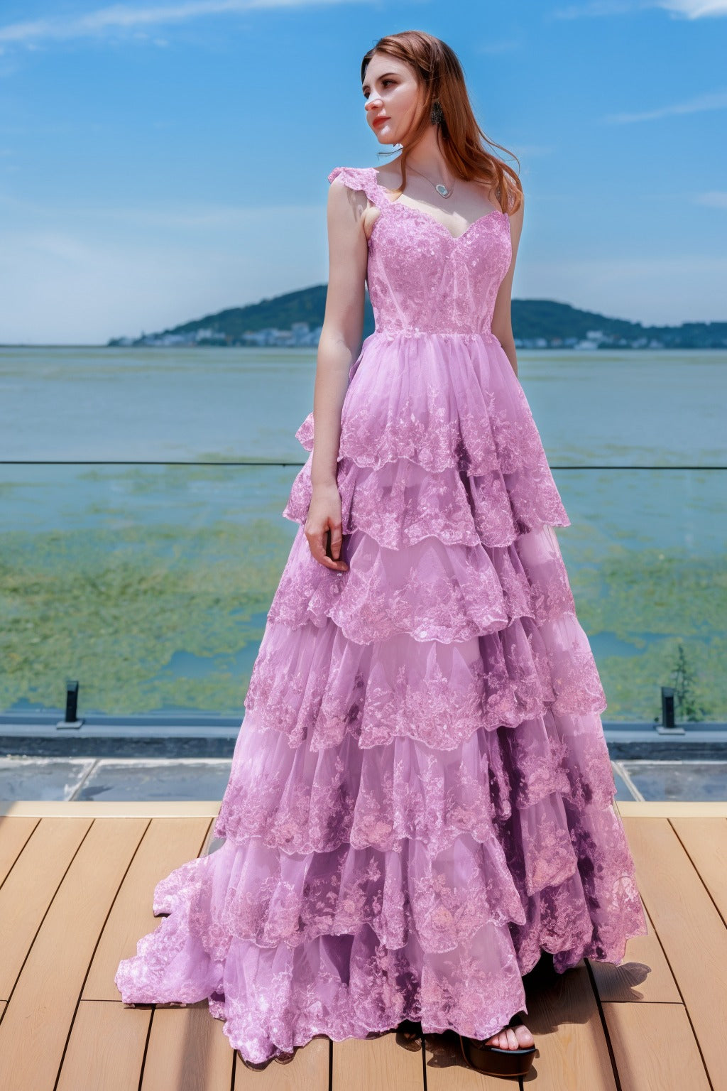 Ball Gown Sweep-Brush Train Tulle Prom Dress CS0481