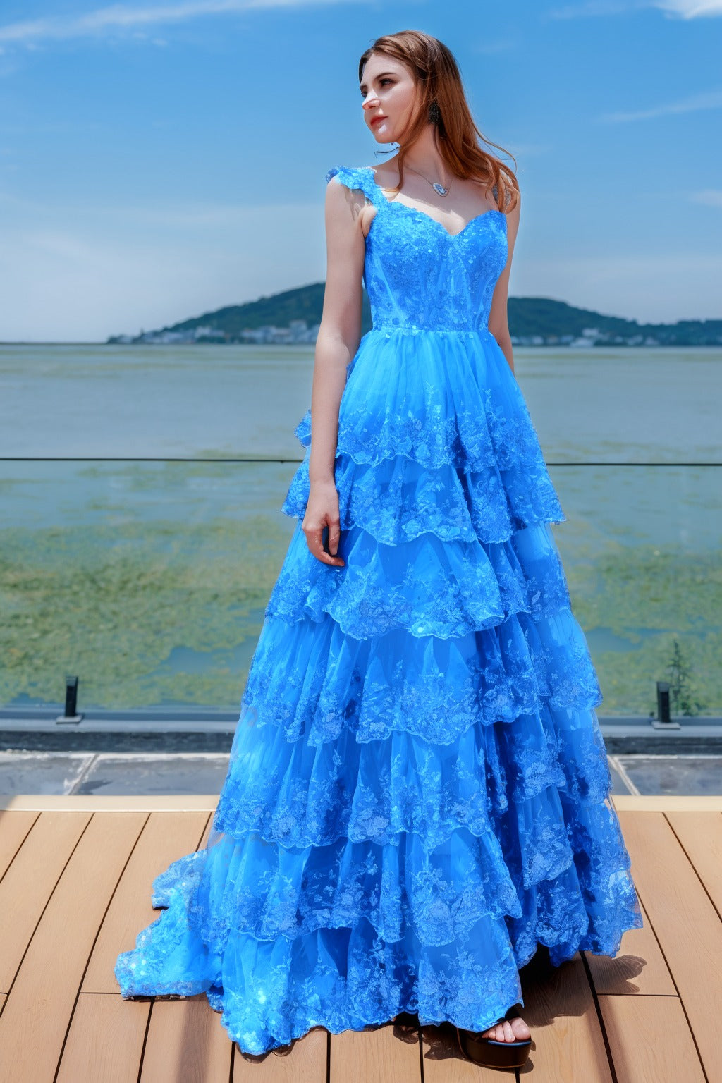 Ball Gown Sweep-Brush Train Tulle Prom Dress CS0481