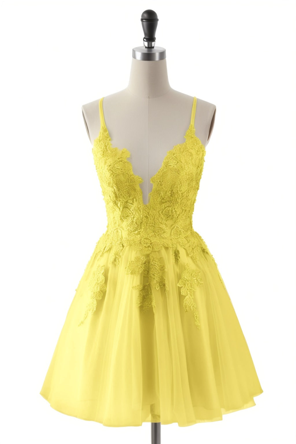 Cocomelody A Line Short Mini Tulle Homecoming Dresses CS0506 Yellow