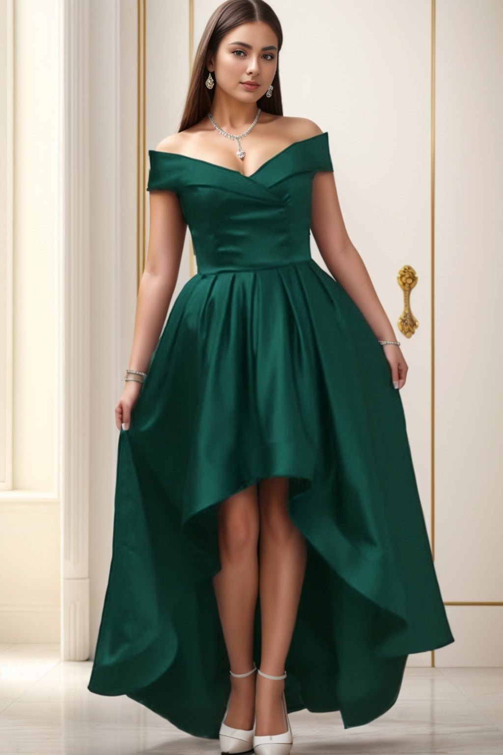 Asymmetrical High Low Satin Homecoming Dresses CS0529 COCOMELODY