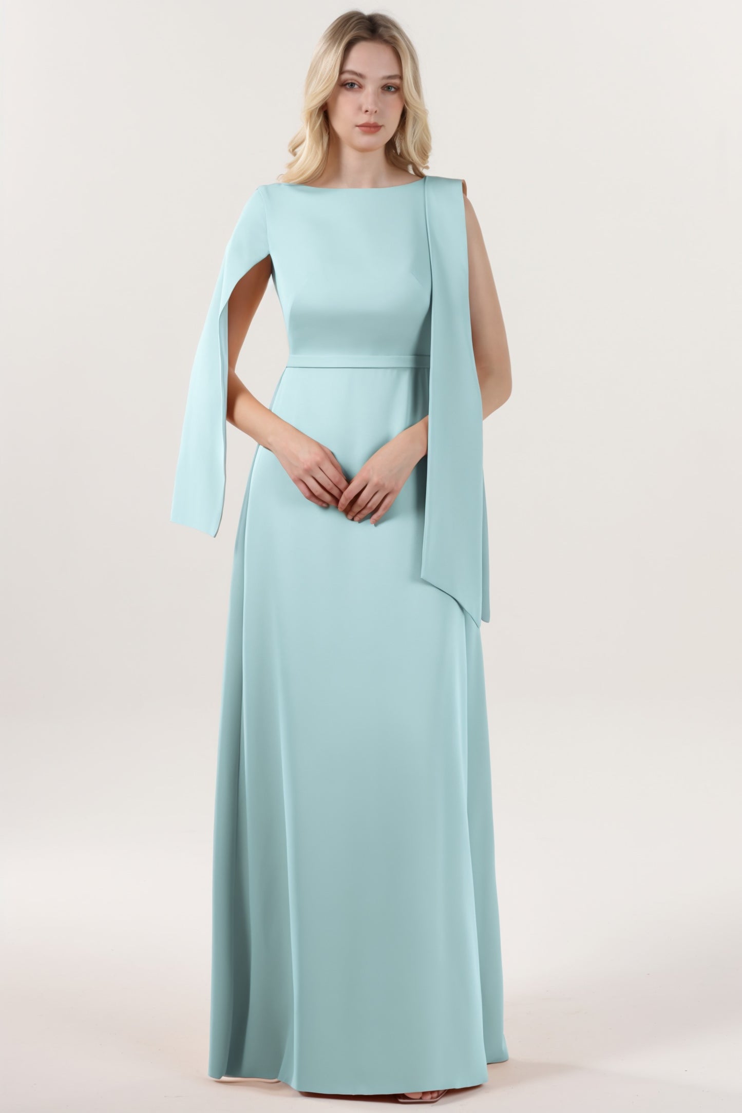 A-Line Maxi Stretch Crepe Formal Dress CS0586