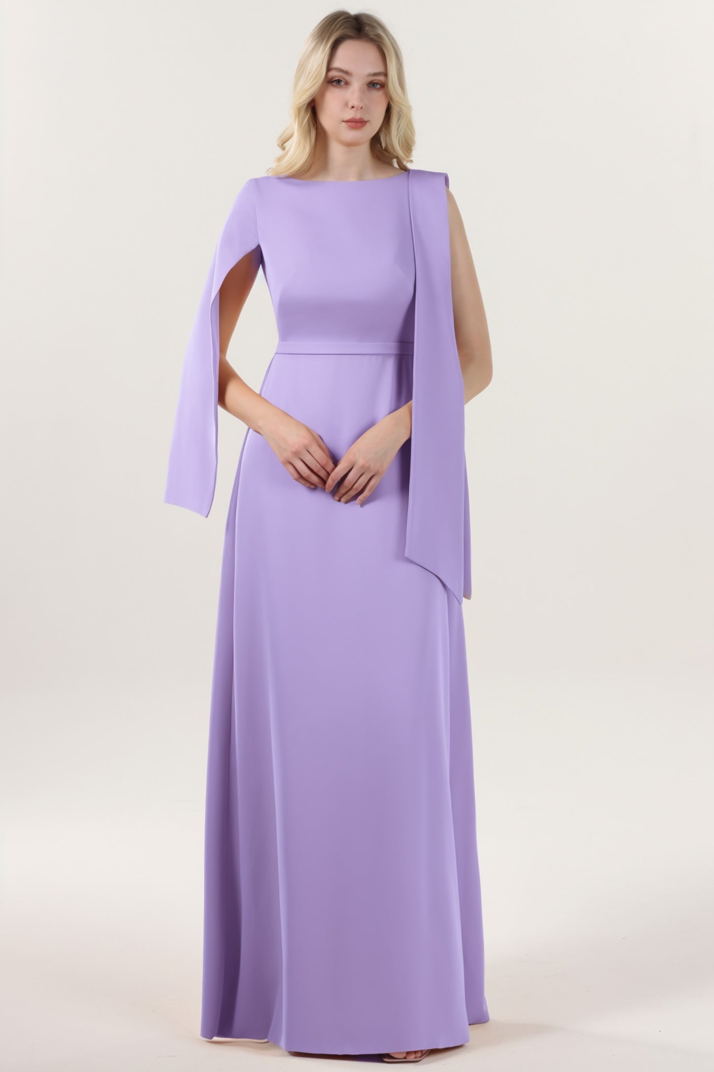 A-Line Maxi Stretch Crepe Formal Dress CS0586