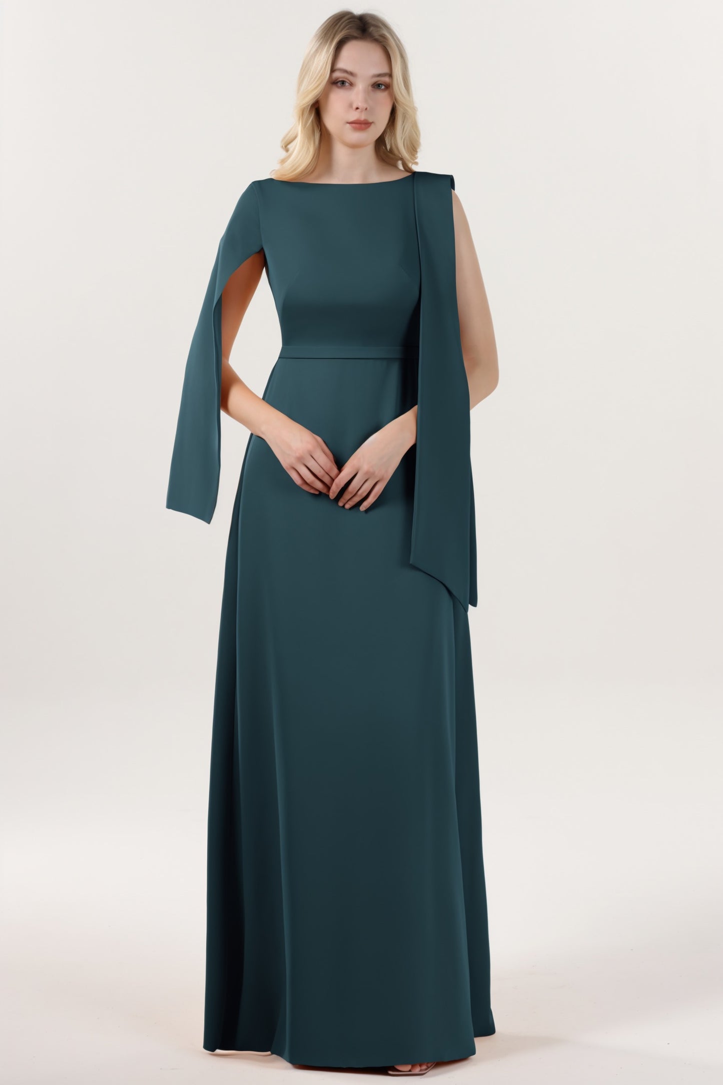 A-Line Maxi Stretch Crepe Formal Dress CS0586