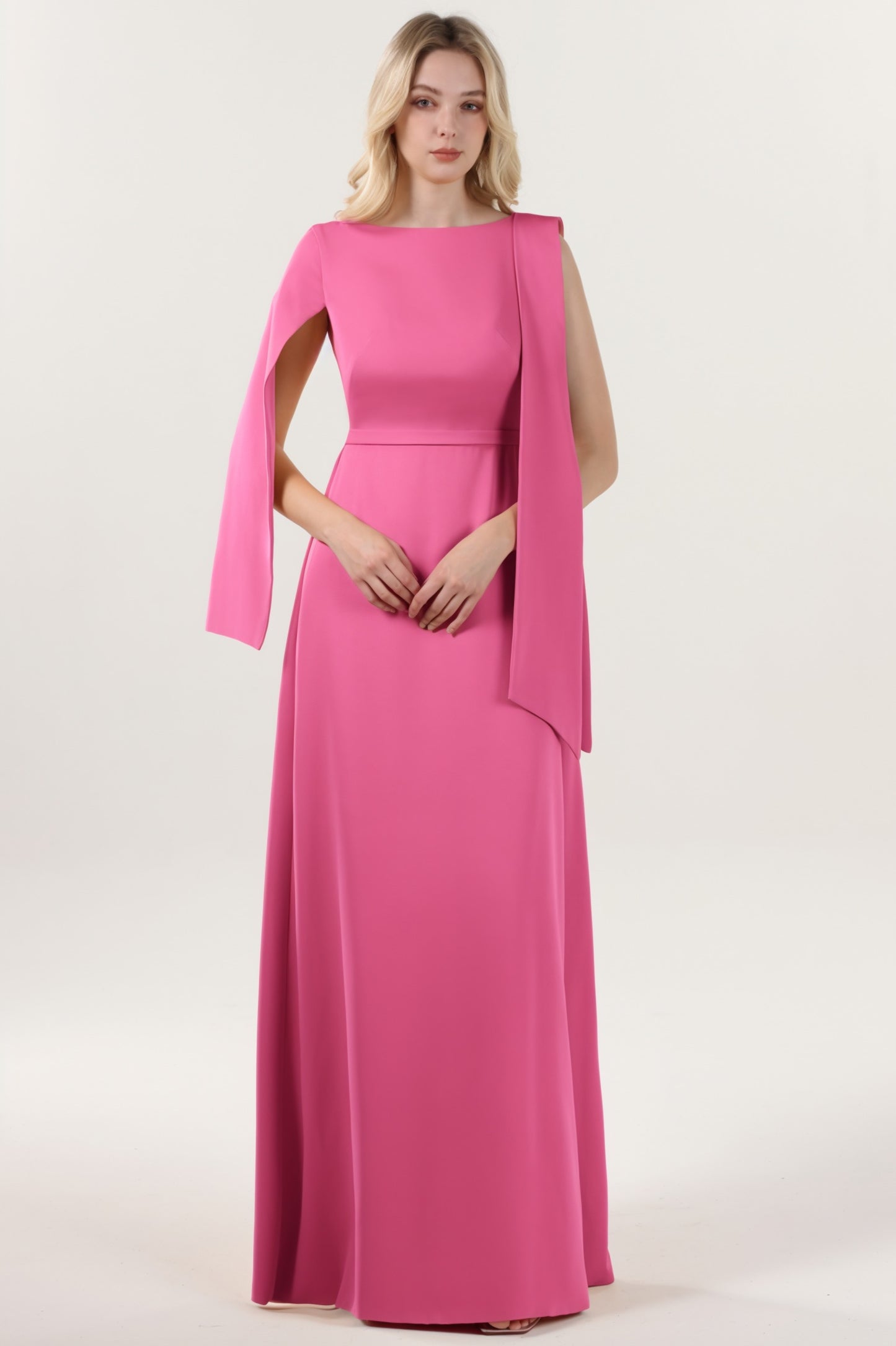 A-Line Maxi Stretch Crepe Formal Dress CS0586