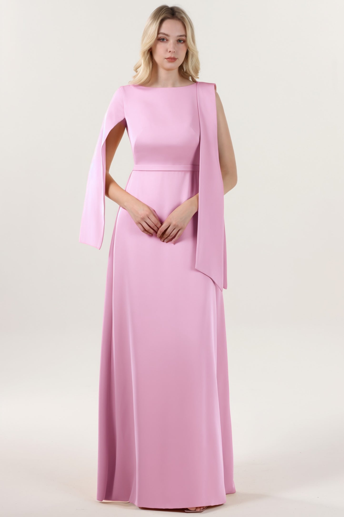 A-Line Maxi Stretch Crepe Formal Dress CS0586