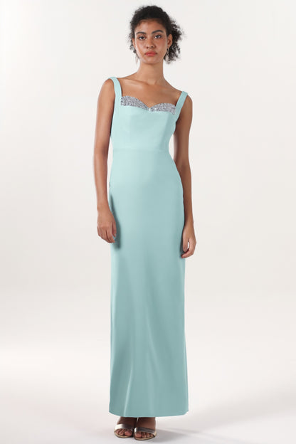 Sheath-Column Maxi Stretch Crepe Formal Dress CS0590