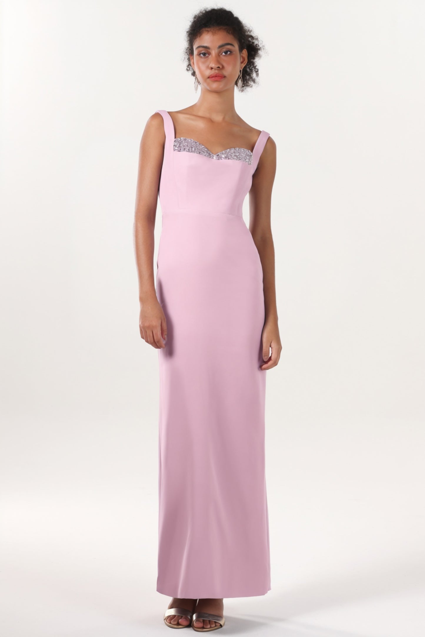 Sheath-Column Maxi Stretch Crepe Formal Dress CS0590