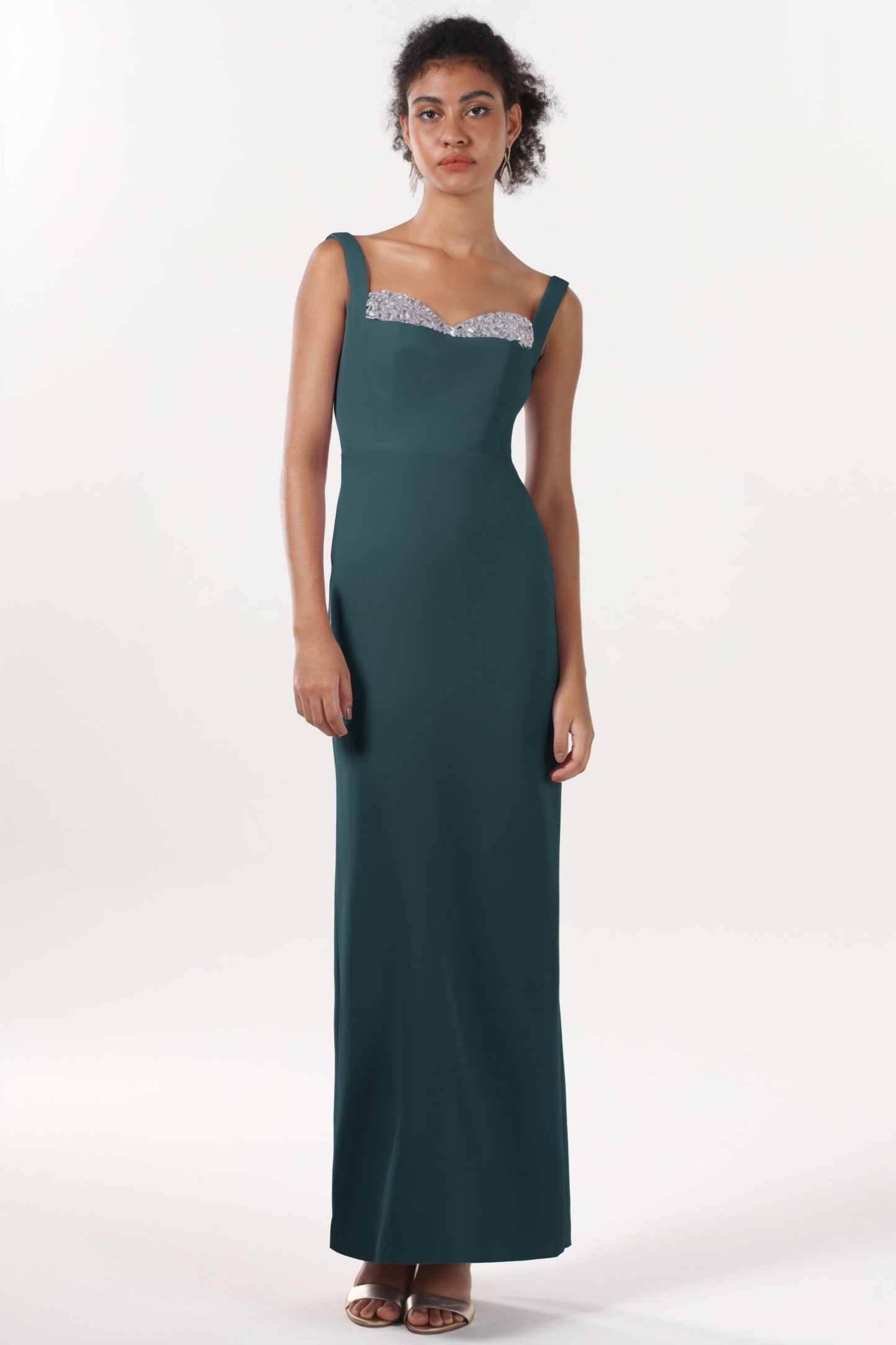 Sheath-Column Maxi Stretch Crepe Formal Dress CS0590