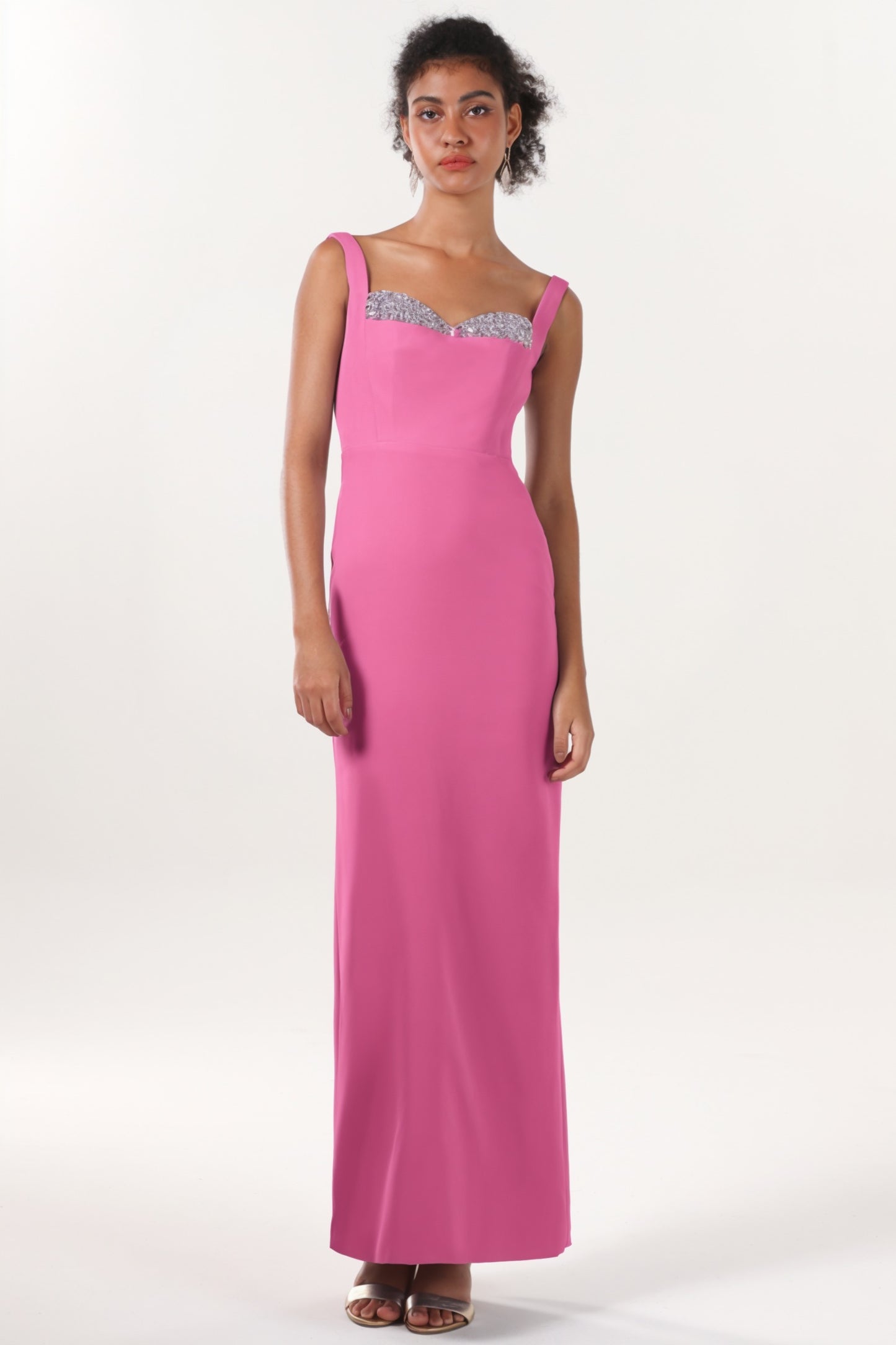 Sheath-Column Maxi Stretch Crepe Formal Dress CS0590