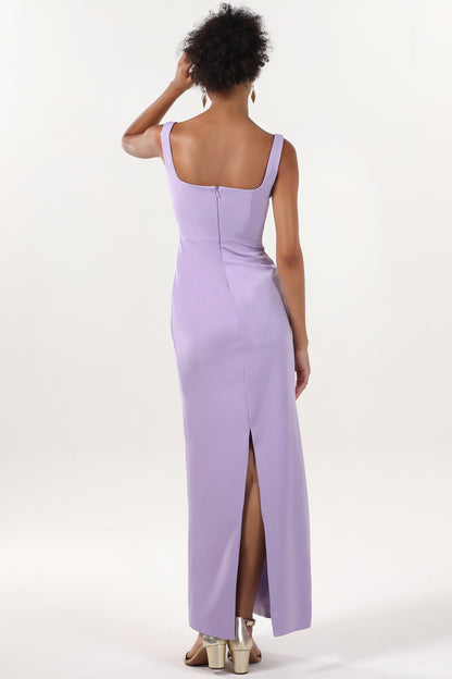 Sheath-Column Maxi Stretch Crepe Formal Dress CS0590