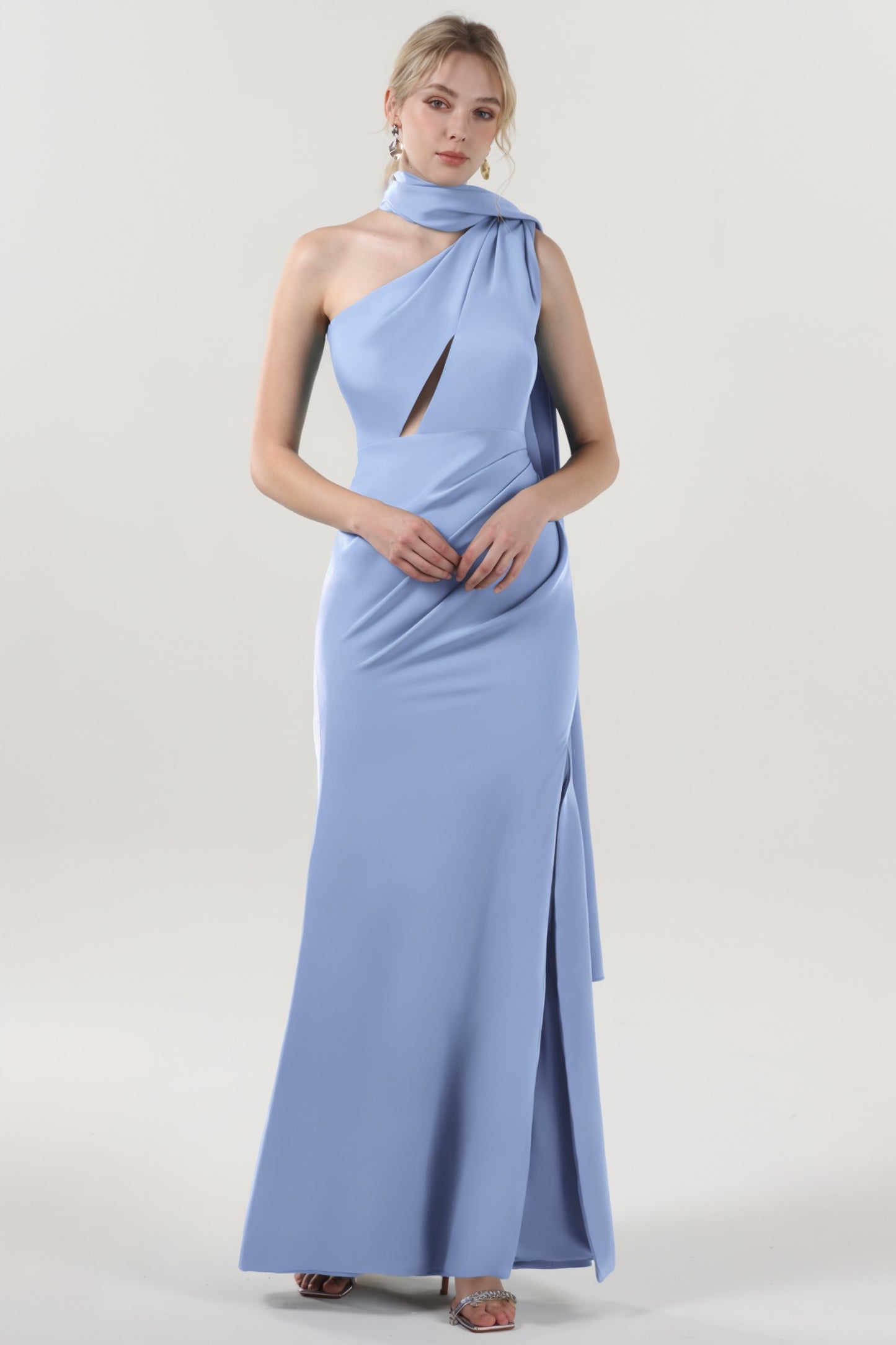 Sheath-Column Maxi Stretch Crepe Formal Dress CS0593