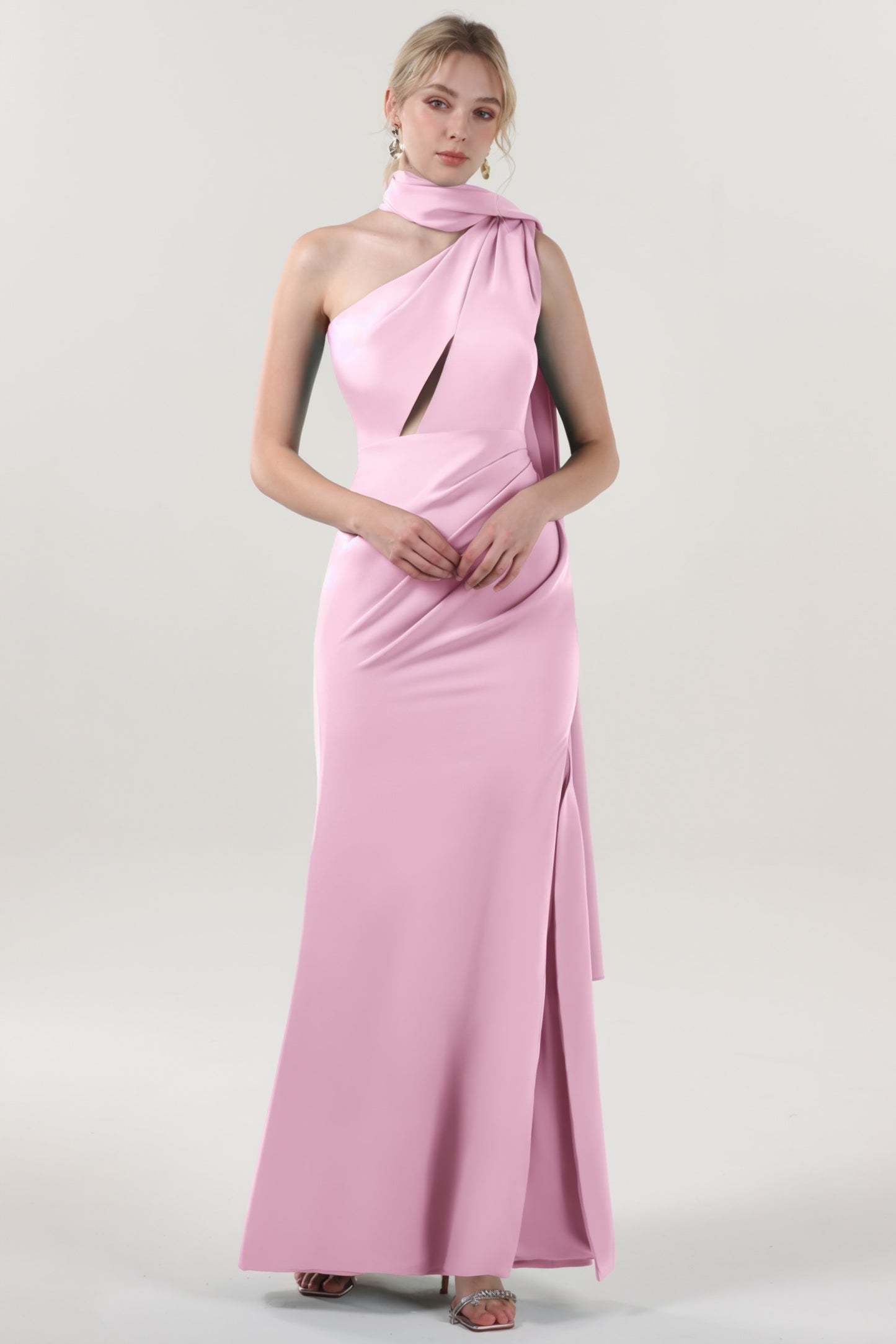 Sheath-Column Maxi Stretch Crepe Formal Dress CS0593