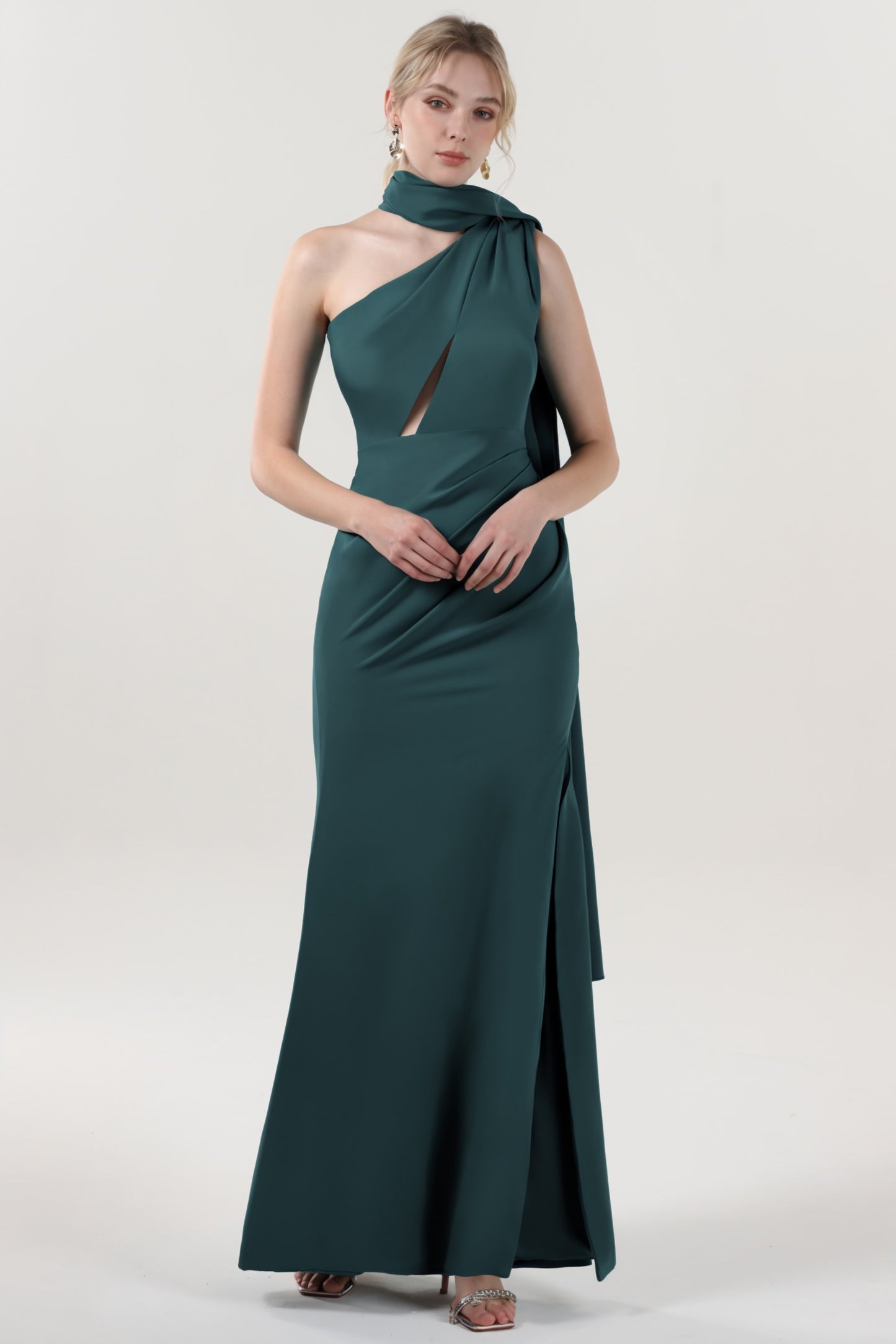 Sheath-Column Maxi Stretch Crepe Formal Dress CS0593