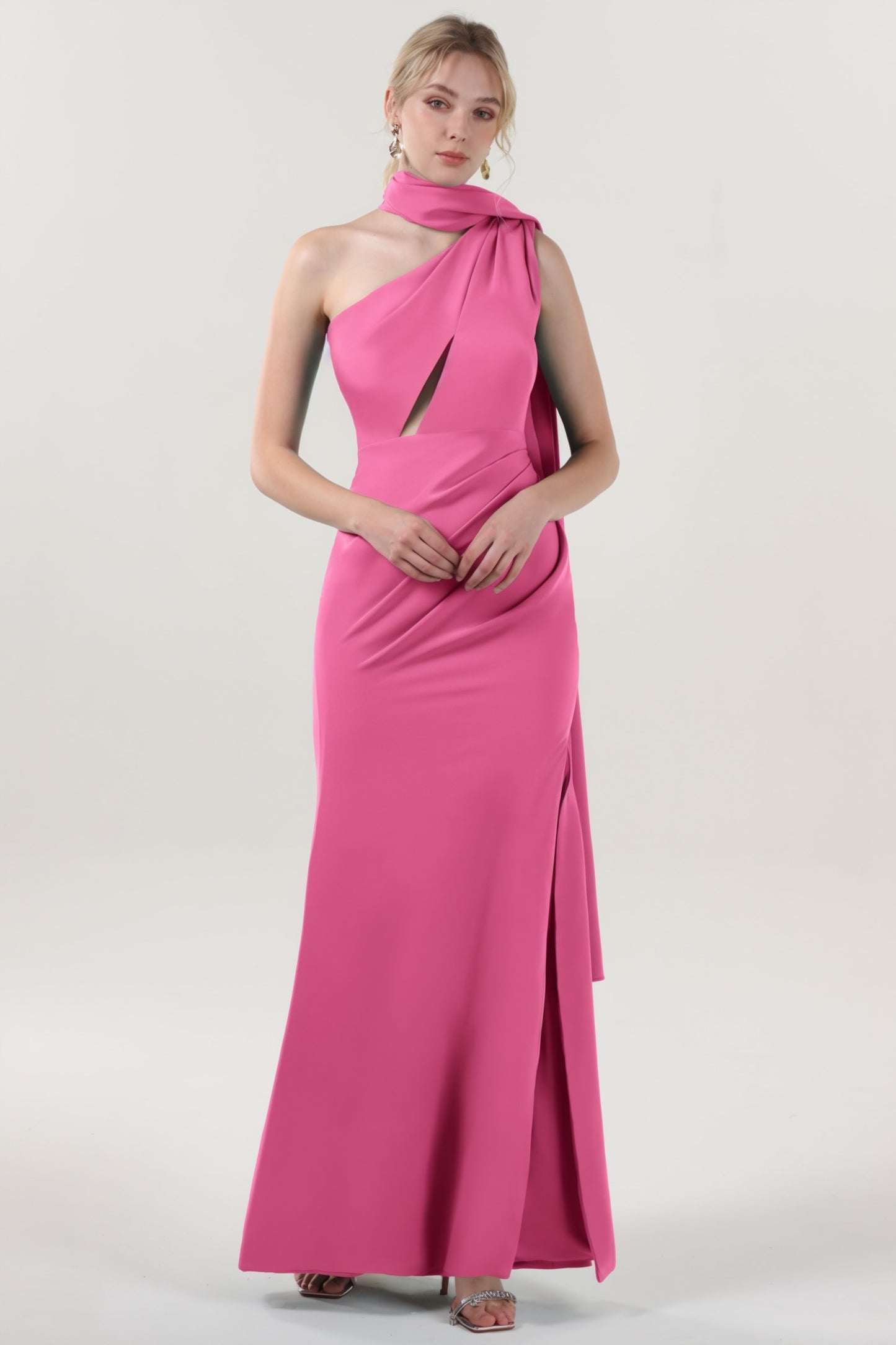 Sheath-Column Maxi Stretch Crepe Formal Dress CS0593